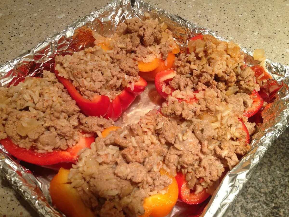 Toaster Oven Stuffed Bell Peppers