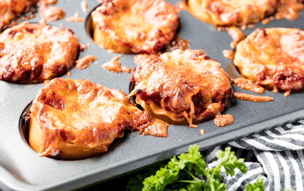 Toaster Oven Mini Lasagna Cups